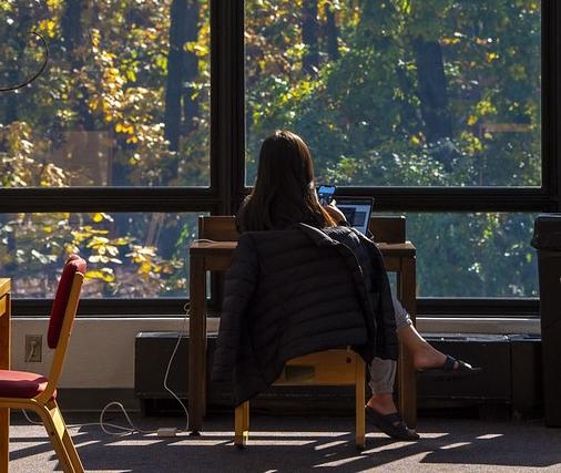 image of a student sitting at a desk